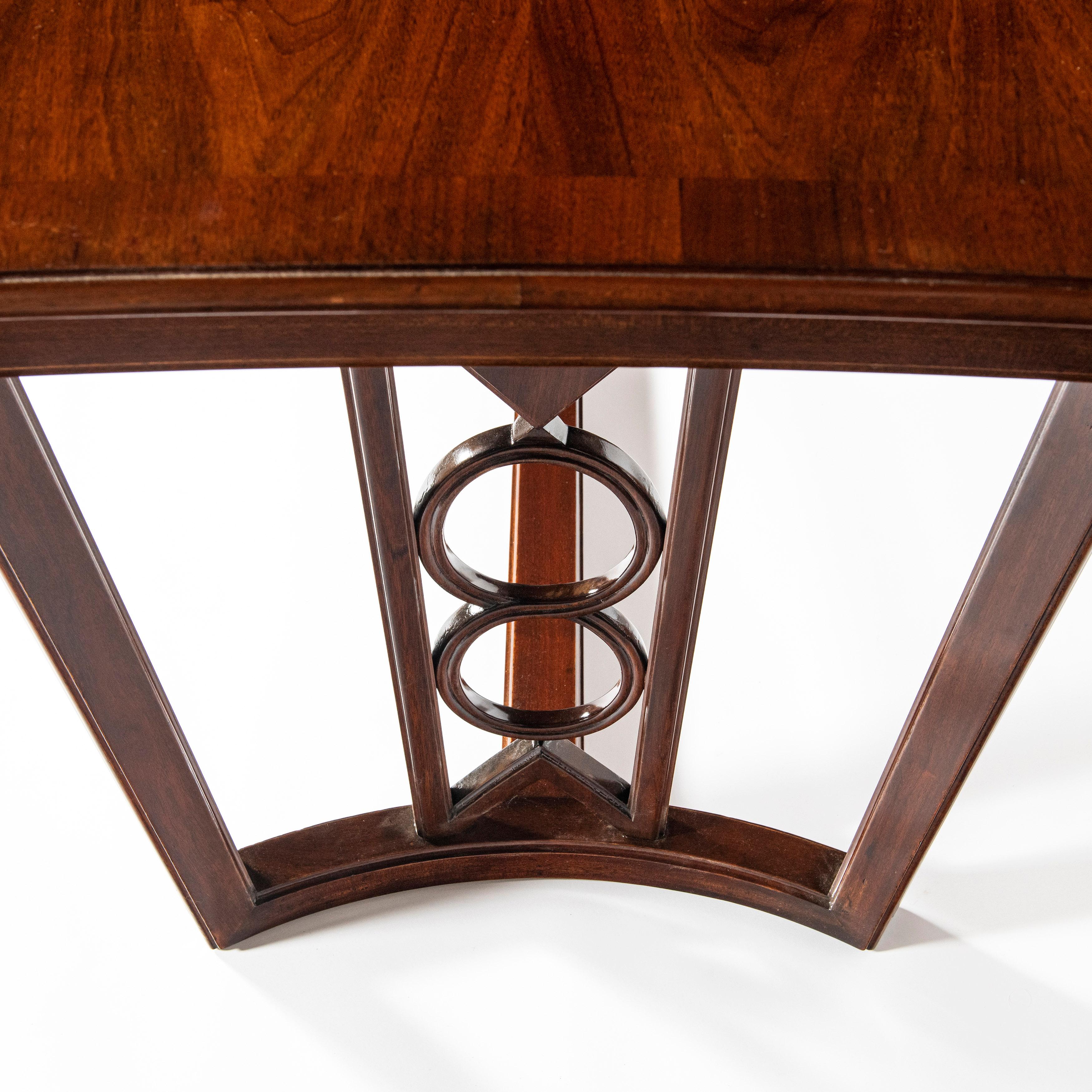 Mid-20th Century Wood and Glass Dining Room Table by Englander & Bonta, Argentina, circa 1950 For Sale
