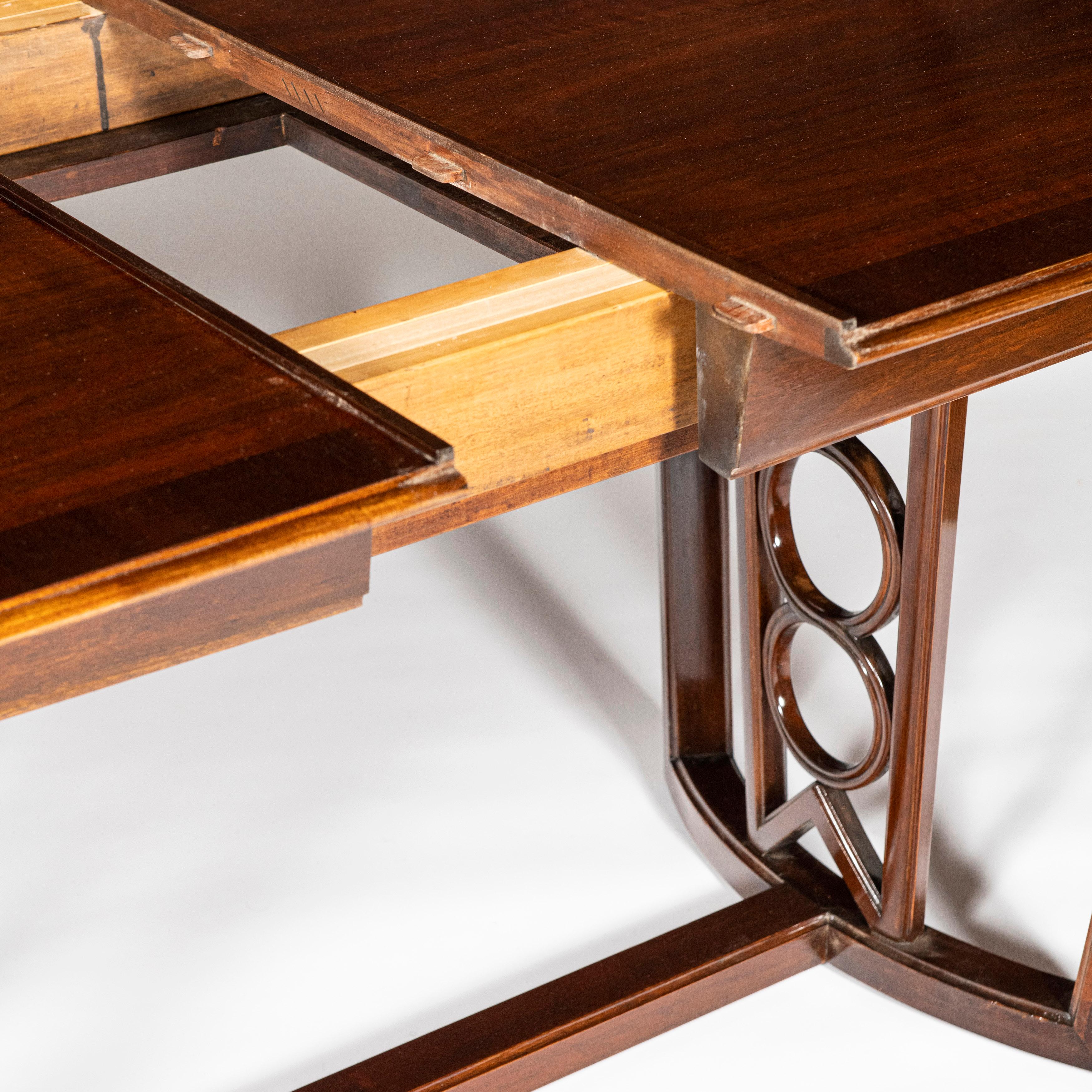 Wood and Glass Dining Room Table by Englander & Bonta, Argentina, circa 1950 For Sale 1