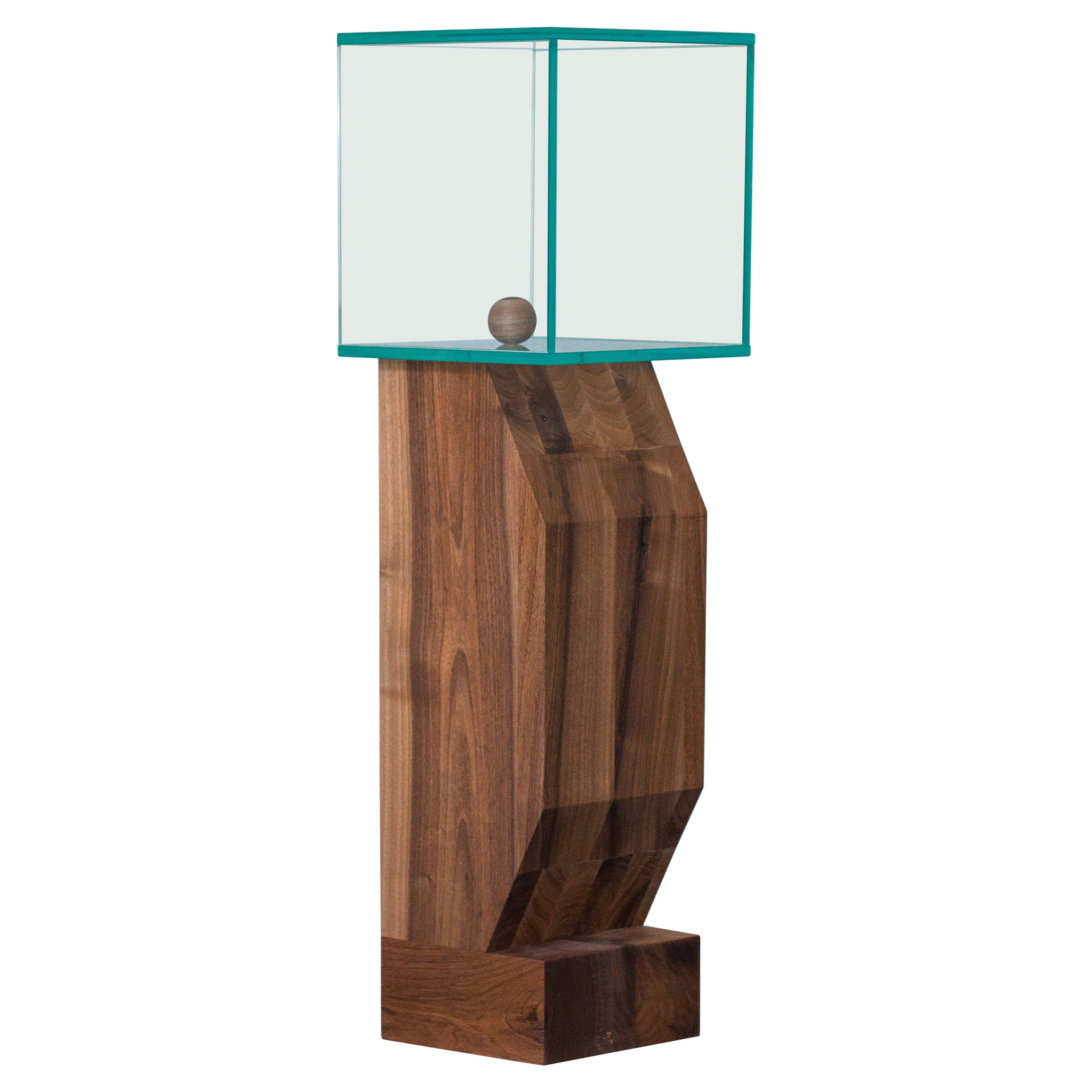 Wood and glass figure For Sale