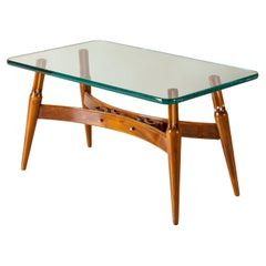 Vintage Wood and Glass Low Table by Englander & Bonta, Argentina, circa 1950