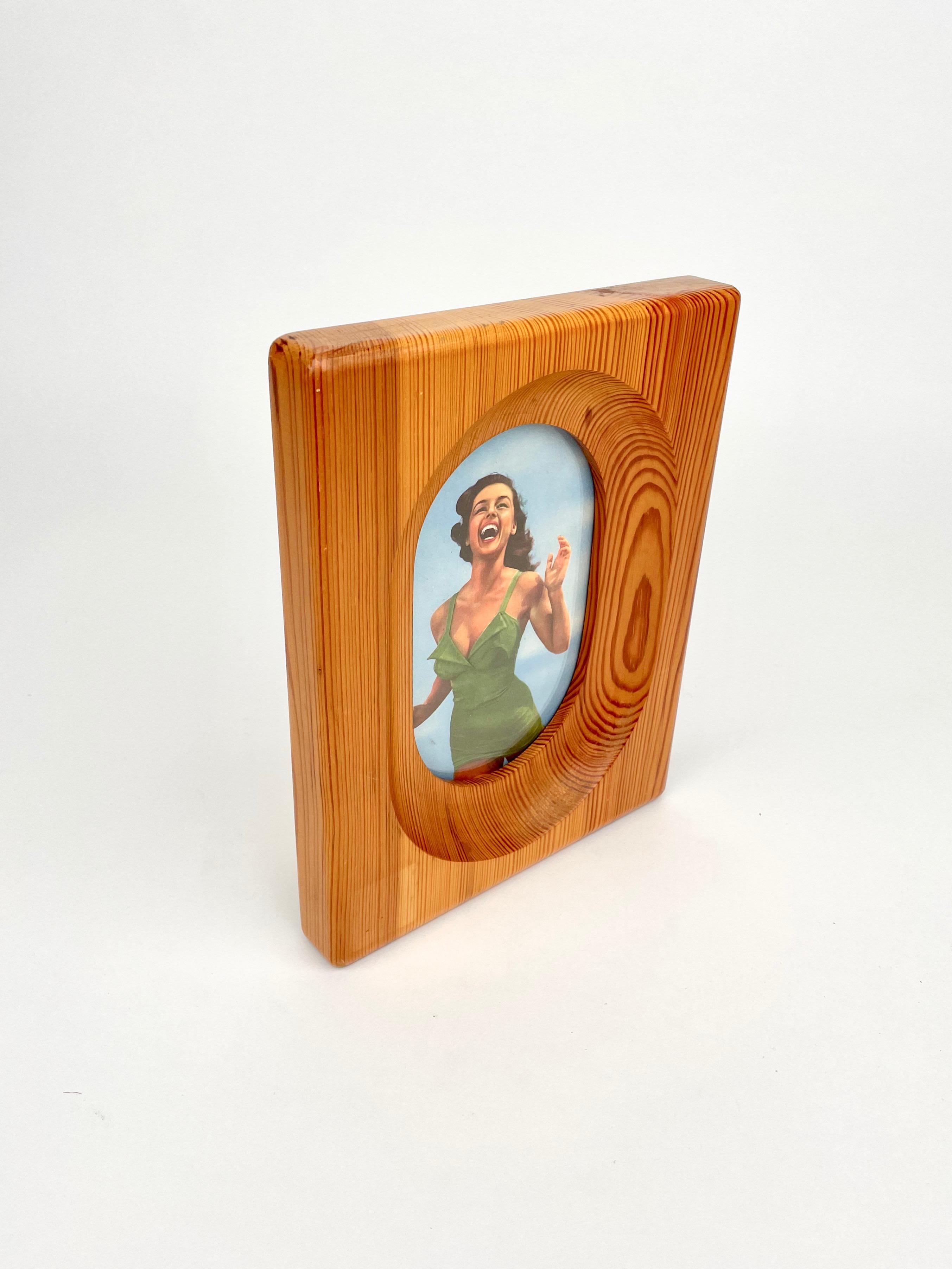Mid-20th Century Wood and Glass Picture Frame by Alvar Aalto for Artek Italy, 1960s For Sale