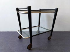Wood and Glass Serving Trolley for Coja, the Netherlands 1960's