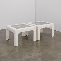 Table d'appoint en bois et verre, c.C. 1970