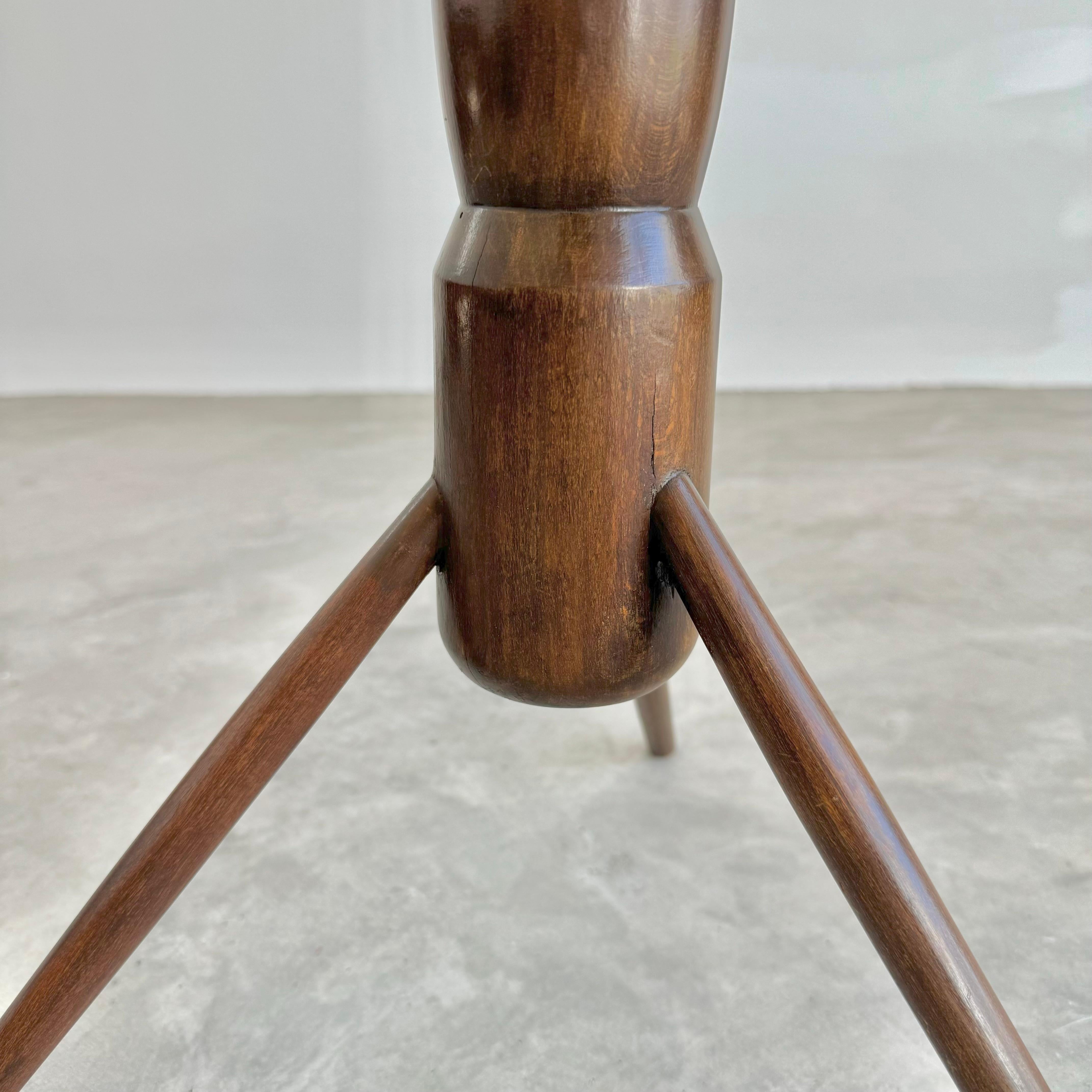 Wood and Glass Tripod Cocktail Table, 1950s Italy For Sale 10