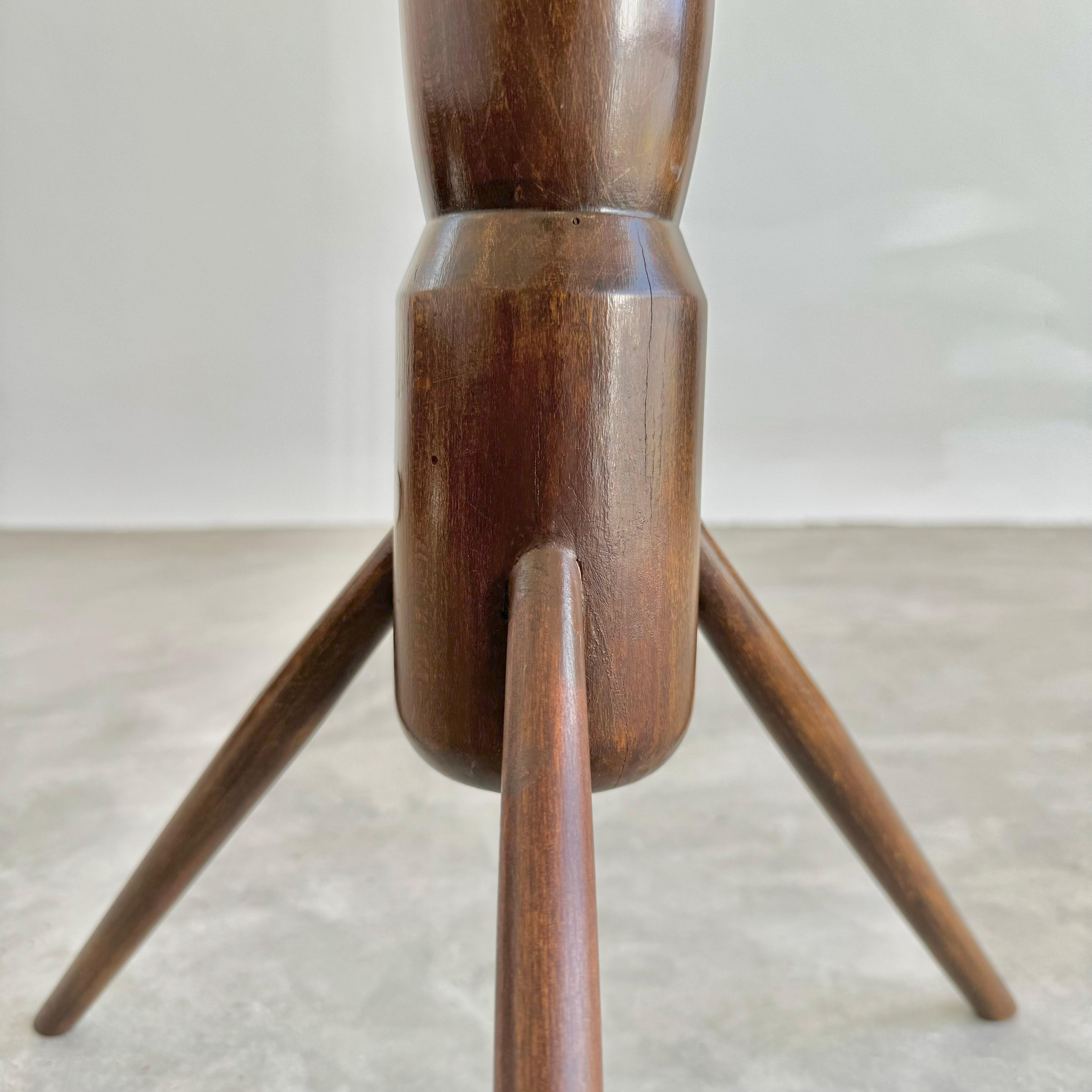Wood and Glass Tripod Cocktail Table, 1950s Italy For Sale 1