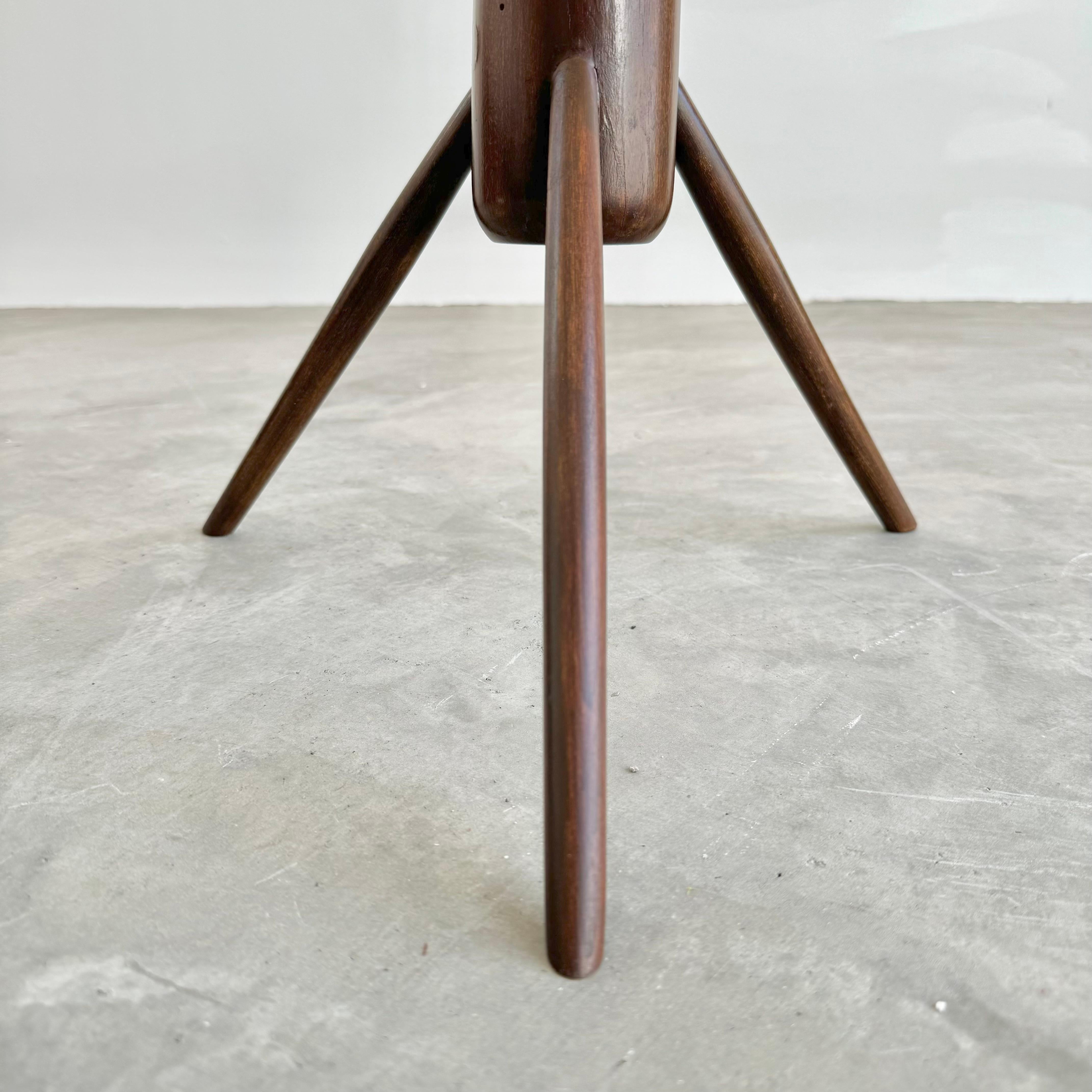 Wood and Glass Tripod Cocktail Table, 1950s Italy For Sale 2