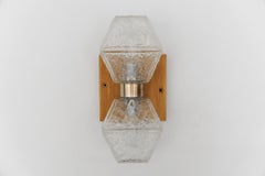 Wood and Glass Wall Lamp by Temde Switzerland, 1960s