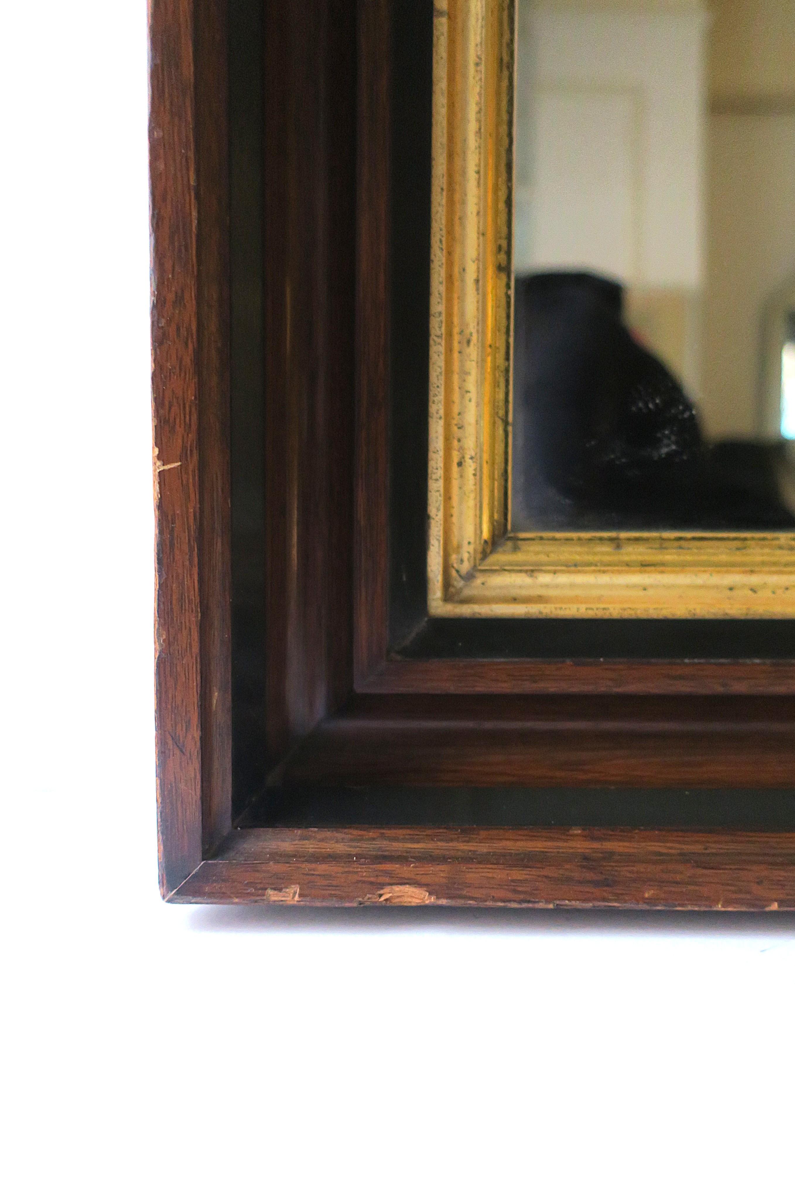 20th Century English Wood and Gold Giltwood Framed Wall Mirror For Sale