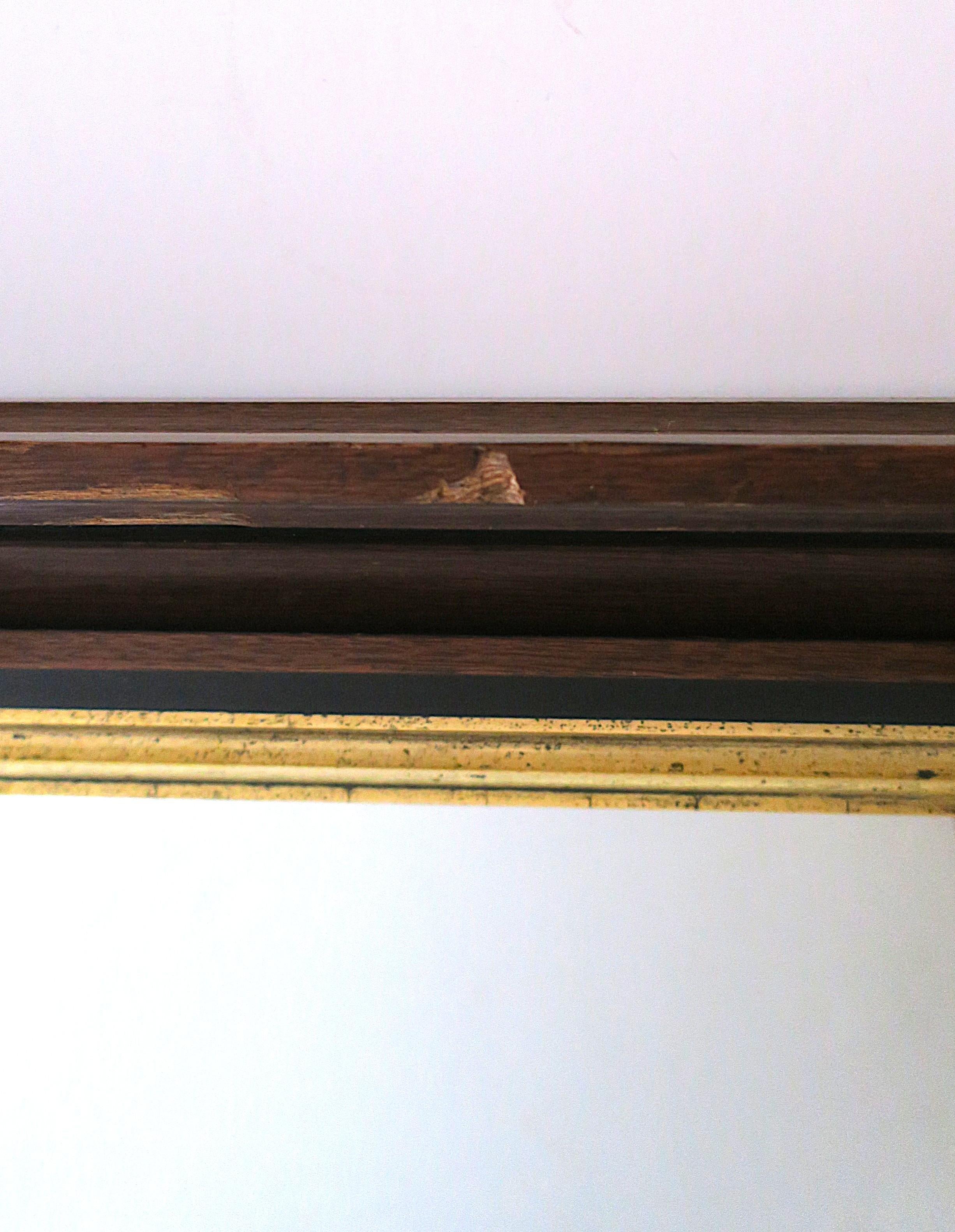English Wood and Gold Giltwood Framed Wall Mirror For Sale 3