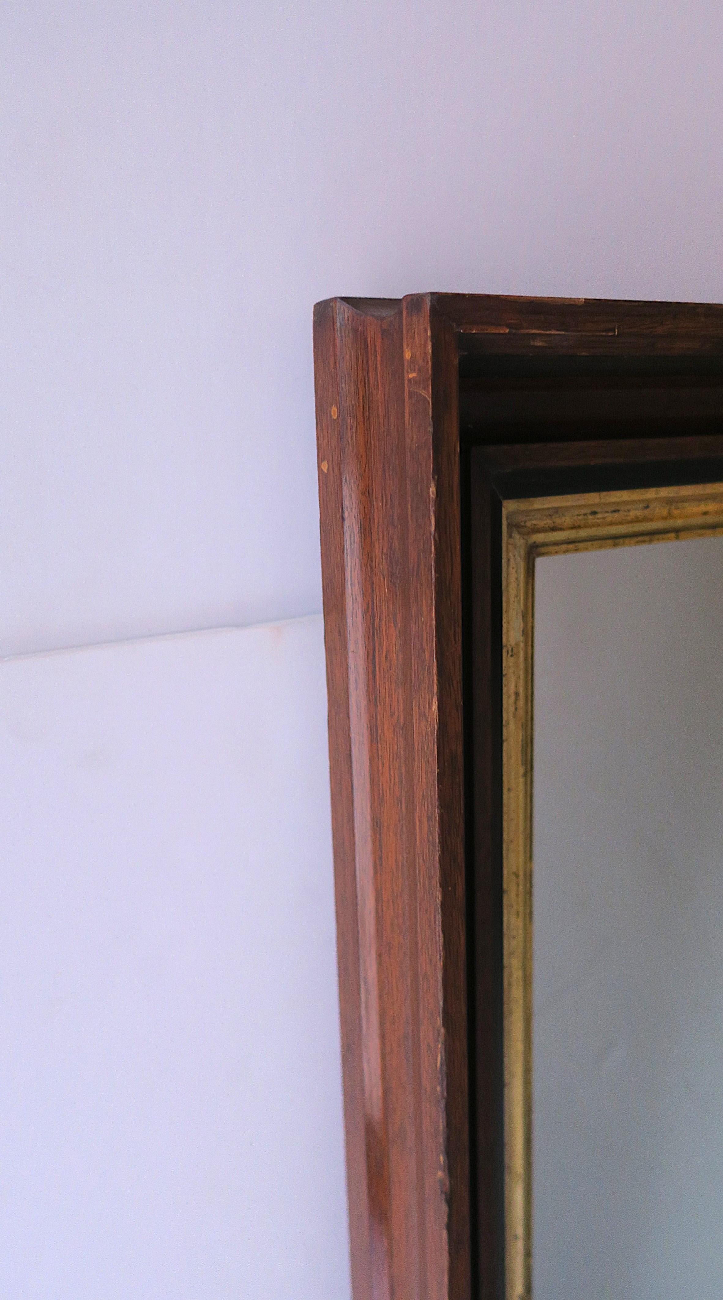 English Wood and Gold Giltwood Framed Wall Mirror For Sale 4
