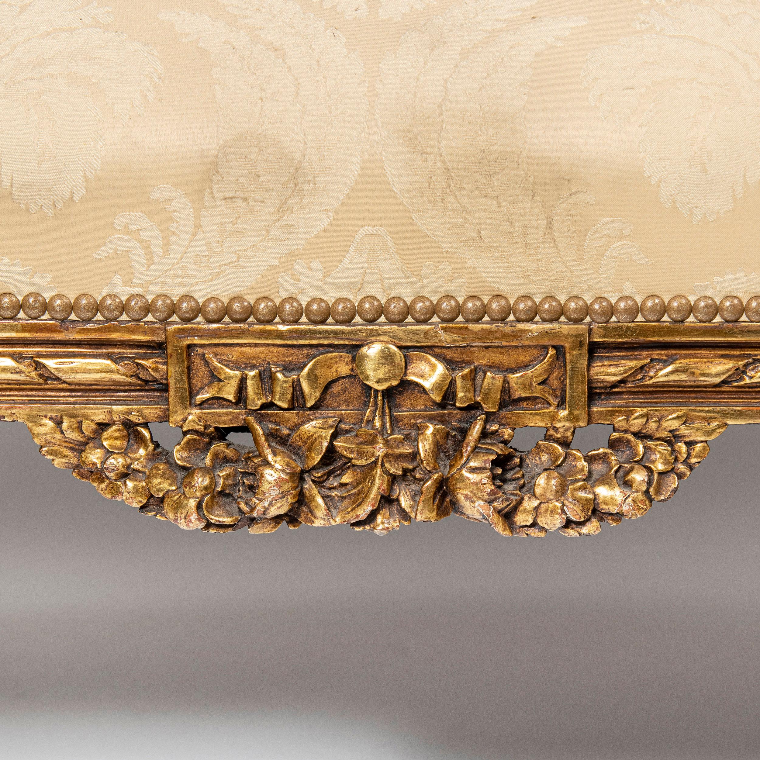 Wood and Gold Leaf Three Piece Suite, France, Late 19th Century For Sale 7