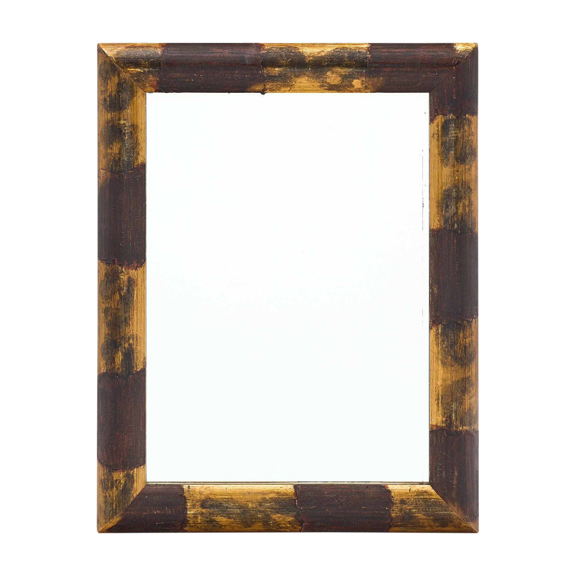 Wood and Gold Leaf Vintage Mirror, Mid-Century Modern, France, 1960