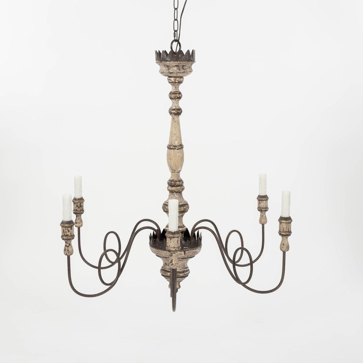 Wood and Iron Italian Chandelier 3