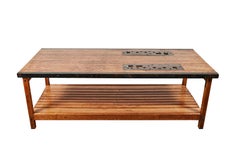 Wood and Iron Metal Workers Industrial Workbench Table Kitchen Island
