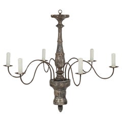 Wood and Iron Silver-Gilt Italian Chandelier