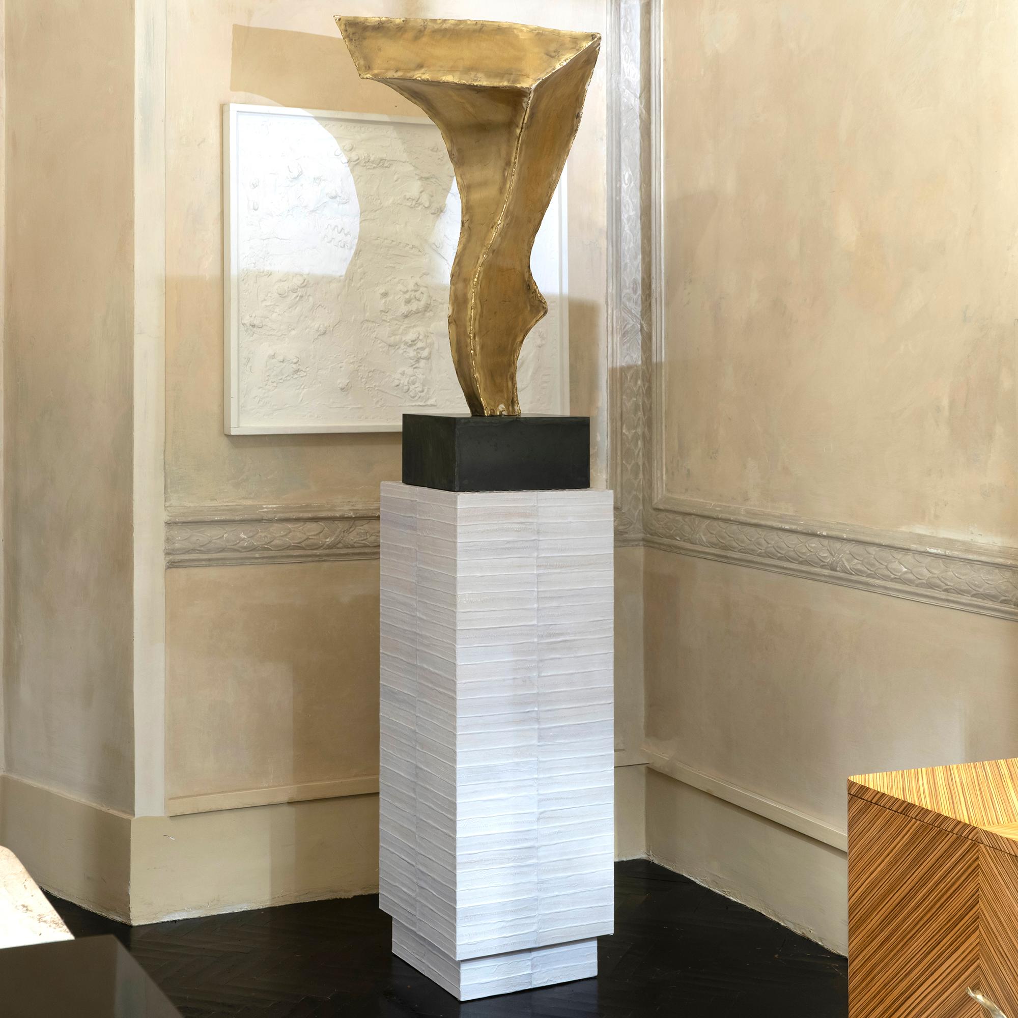 Wood and Ivory Eel Skin Flair Edition Contemporary Pedestal, Italy 2019 4