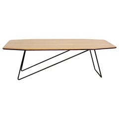 Wood and Lacquered Metal Italian Coffee Table