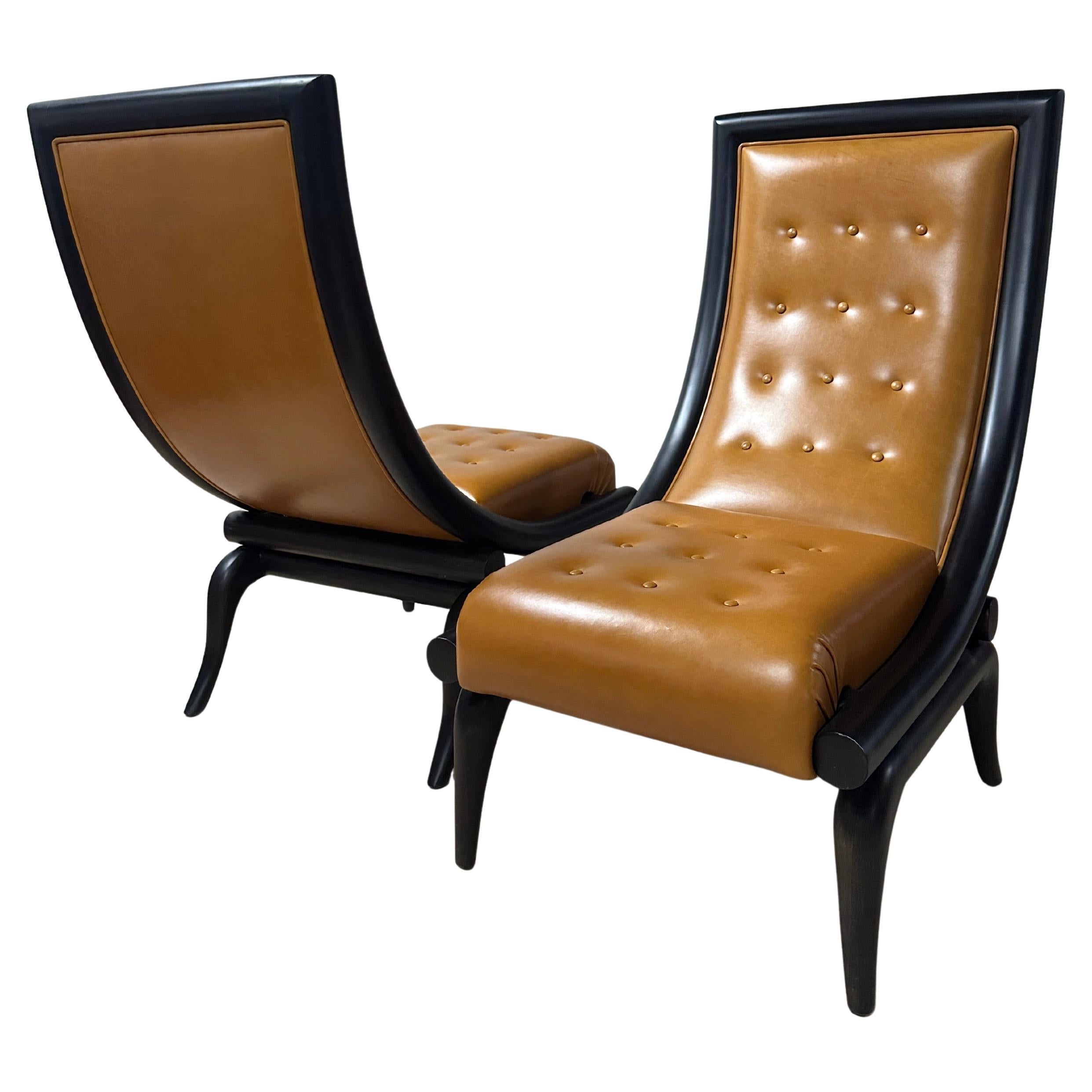 Wood and Leather Lounge Chair Designed by Juan Montoya
