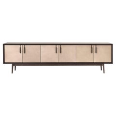 Buffet Theo en bois et cuir par Amura Lab
