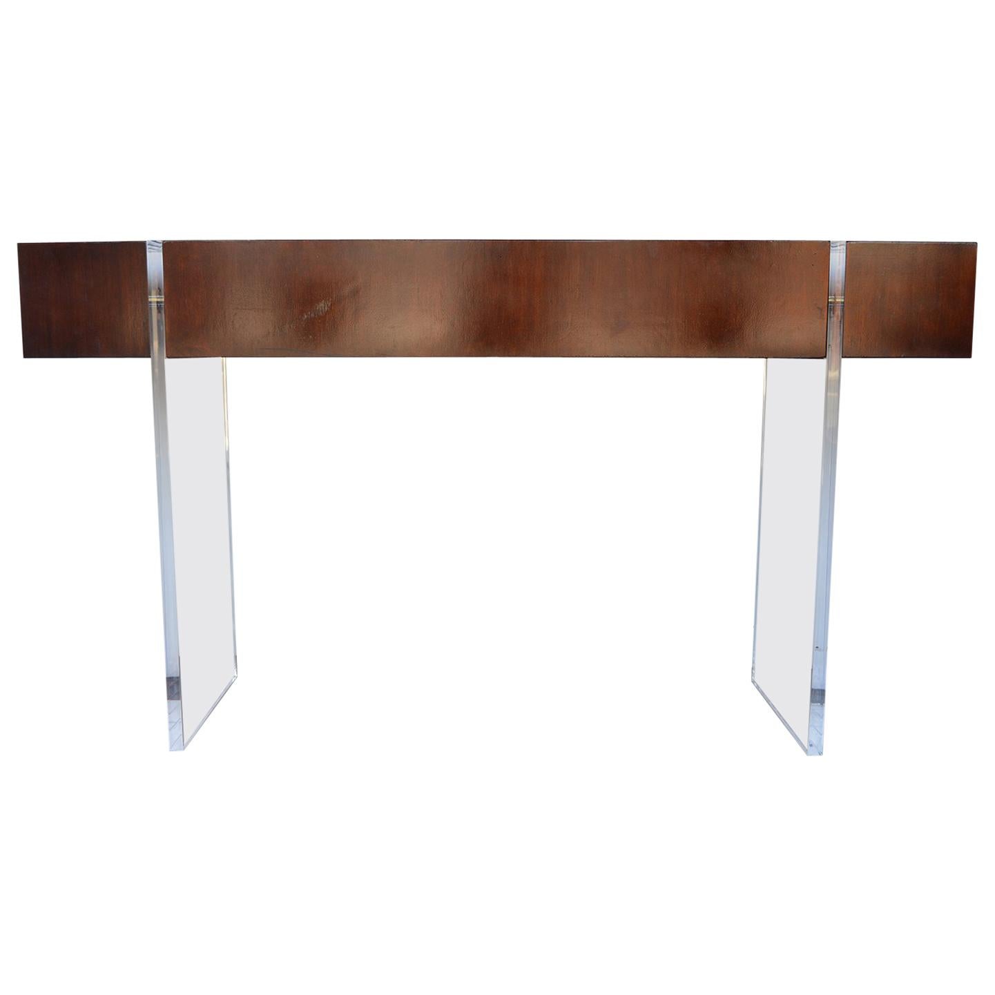 Wood and Lucite Console