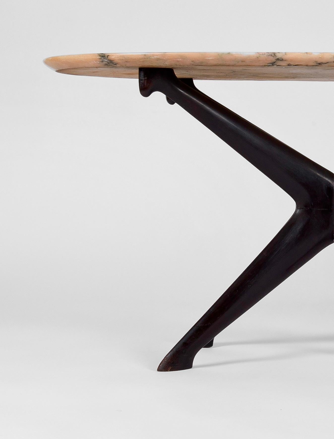 Wood and Marble Coffee Table by Ico Parisi for Fratelli Rizzi, Italy, c.1950 In Good Condition In London, GB