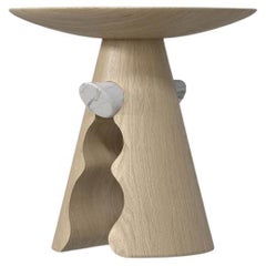 Cracker-Beistelltisch aus Holz und Marmor