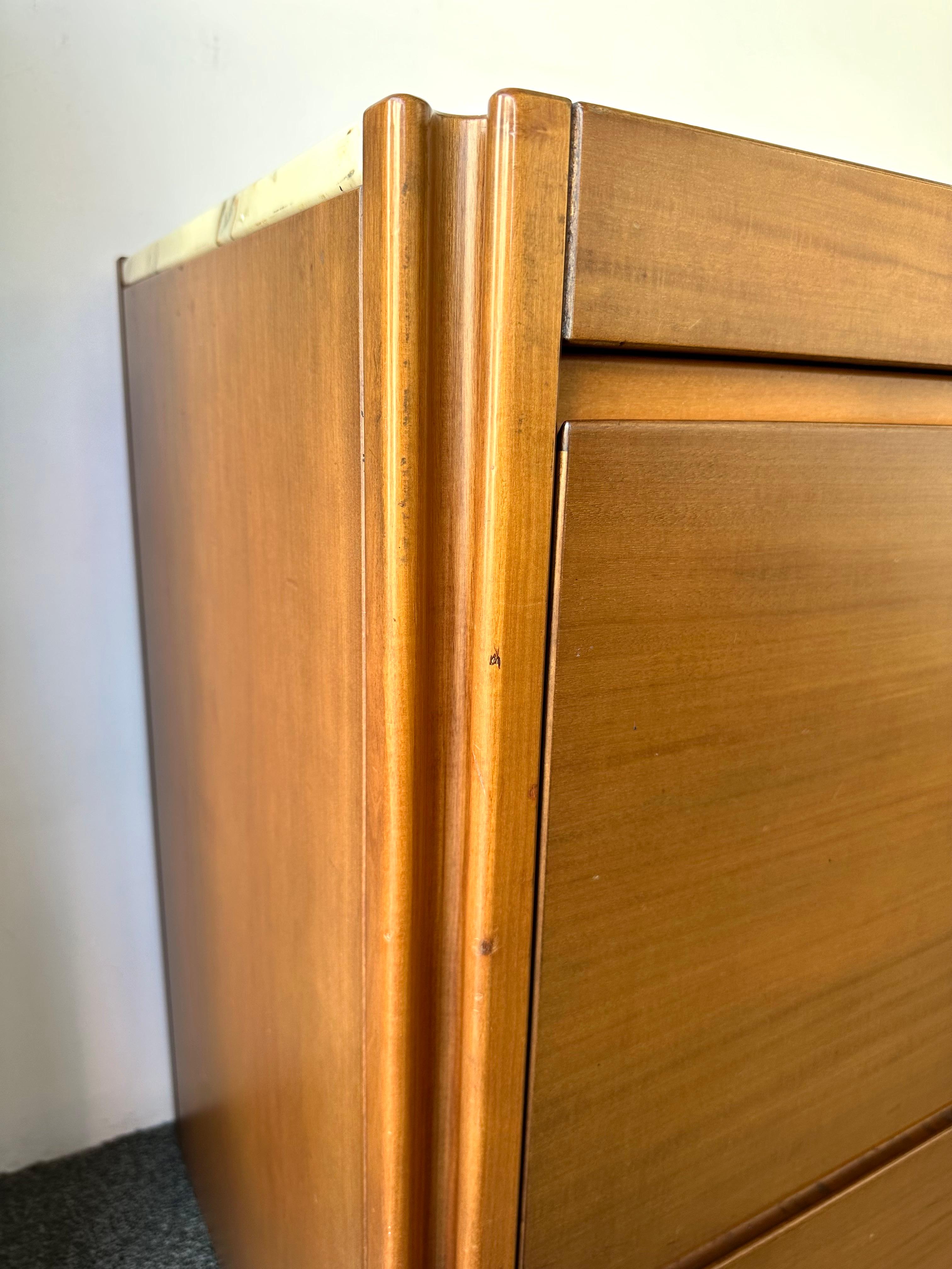 Barwagen aus Holz und Marmor von Angelo Mangiarotti für Molteni, Italien, 1960er Jahre (Mitte des 20. Jahrhunderts) im Angebot