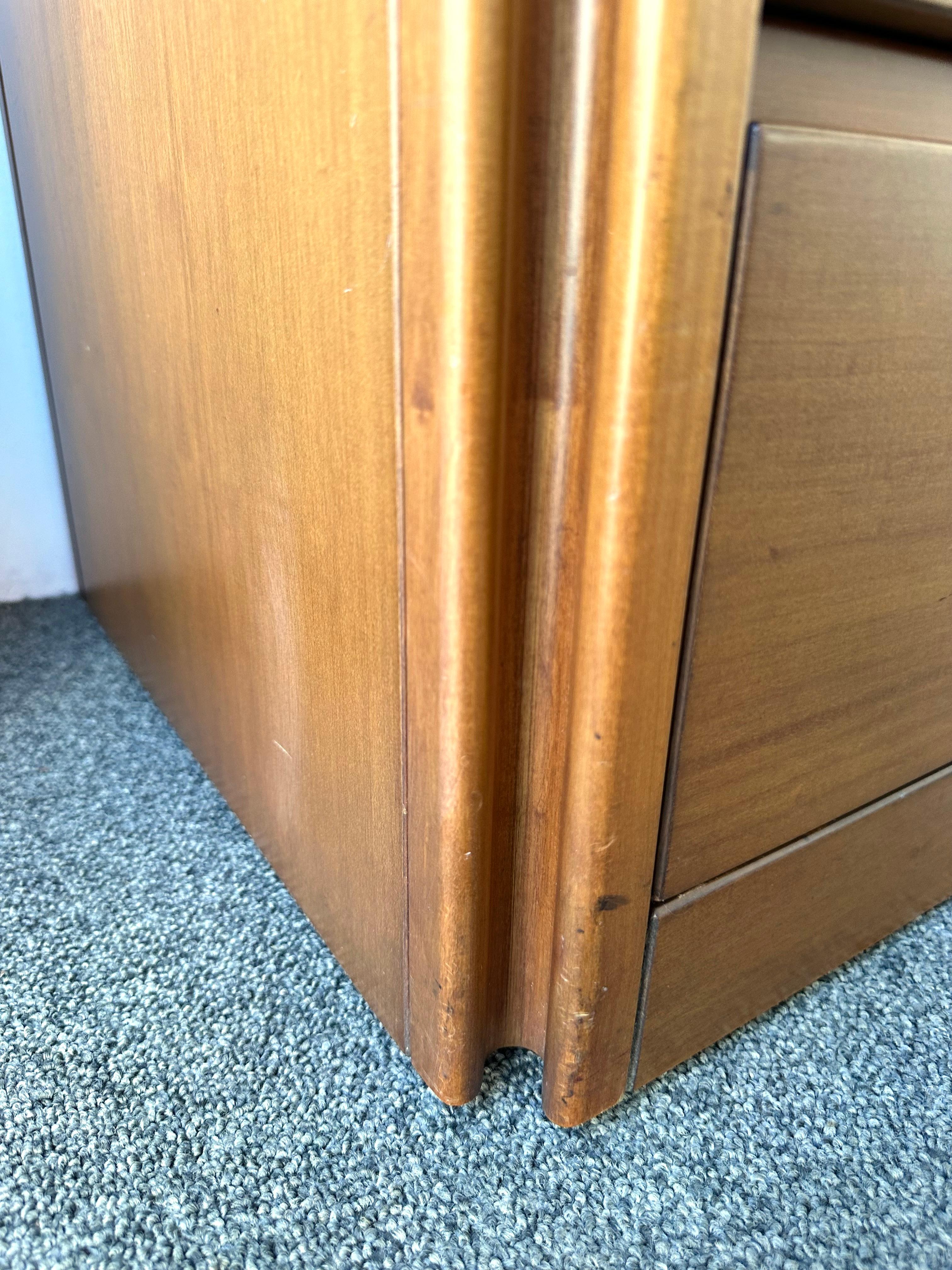 Barwagen aus Holz und Marmor von Angelo Mangiarotti für Molteni, Italien, 1960er Jahre im Angebot 1