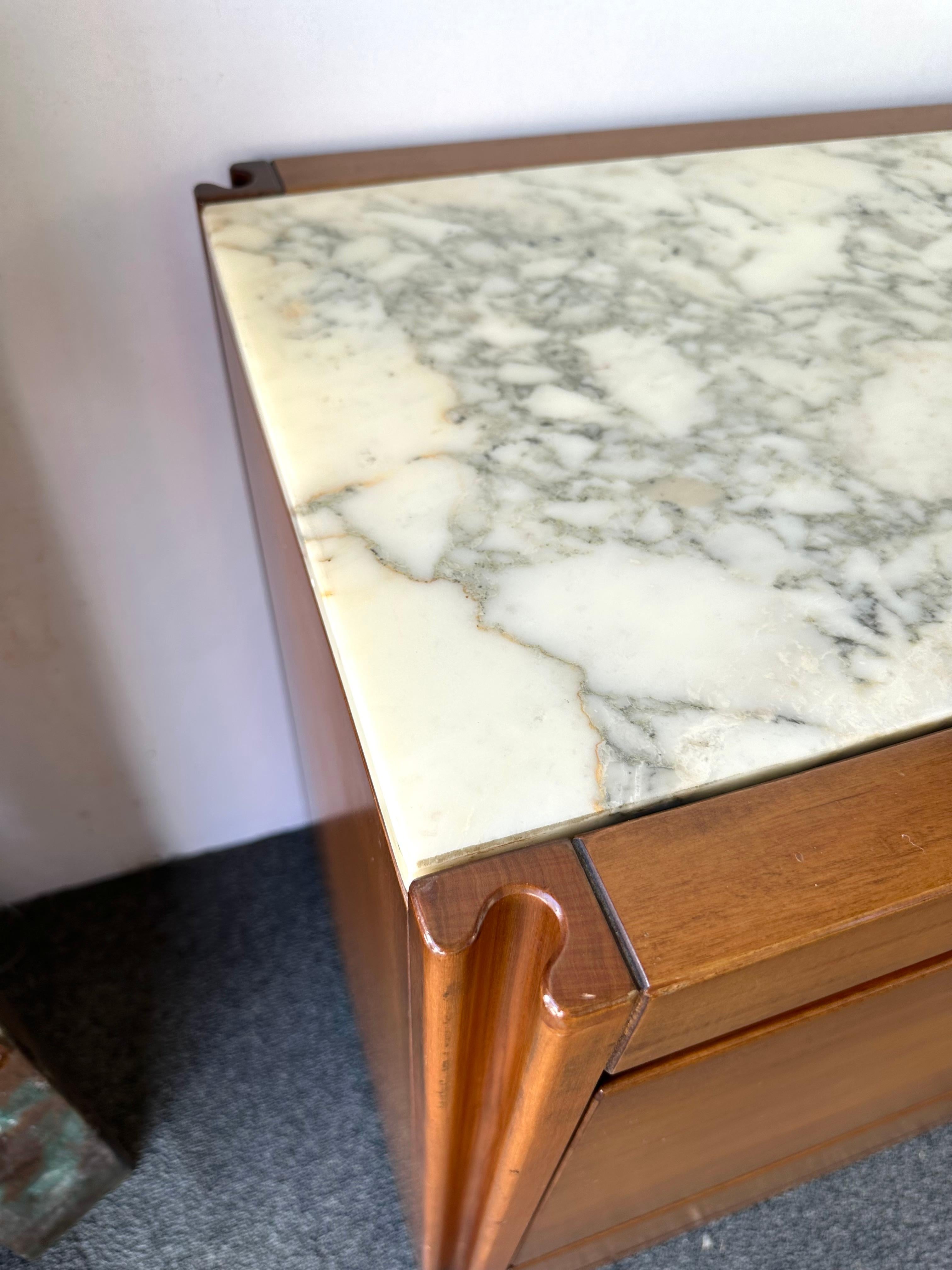 Barwagen aus Holz und Marmor von Angelo Mangiarotti für Molteni, Italien, 1960er Jahre im Angebot 3