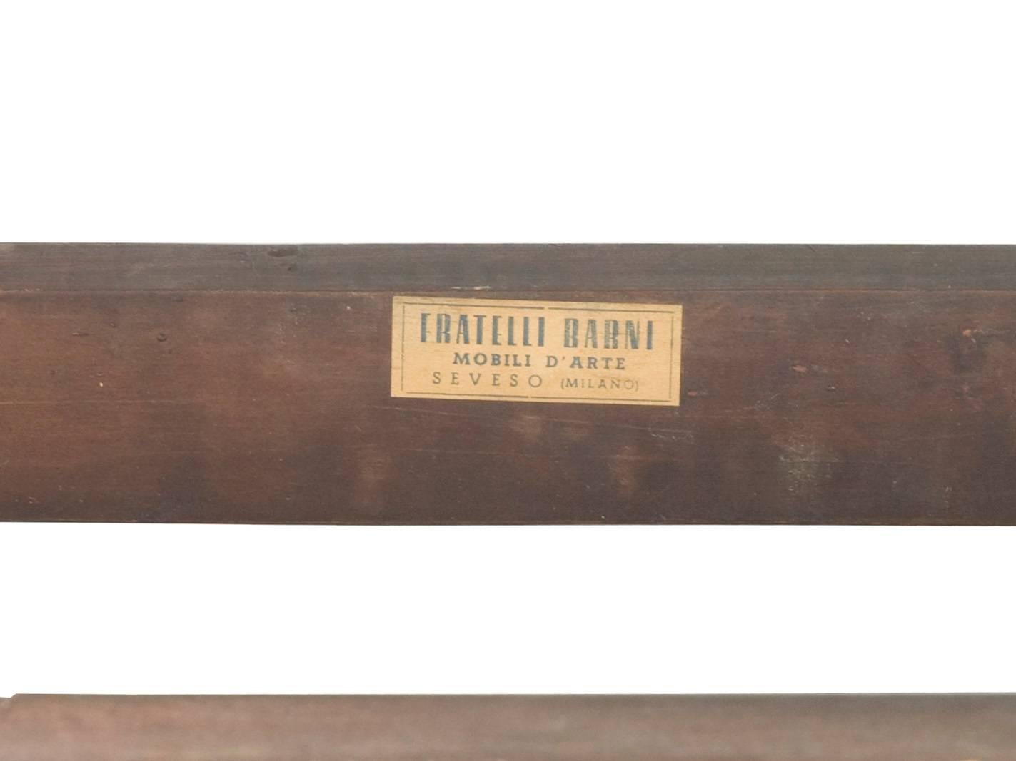Wood and Marble Italian 1950s Wall-Mounted Console Table from Fratelli Barni In Excellent Condition In Varese, Lombardia