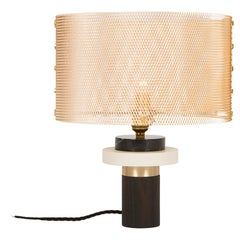 Contemporary Marine Breynaert Table Lamp Brushed Brass Wood Marble Gold plated