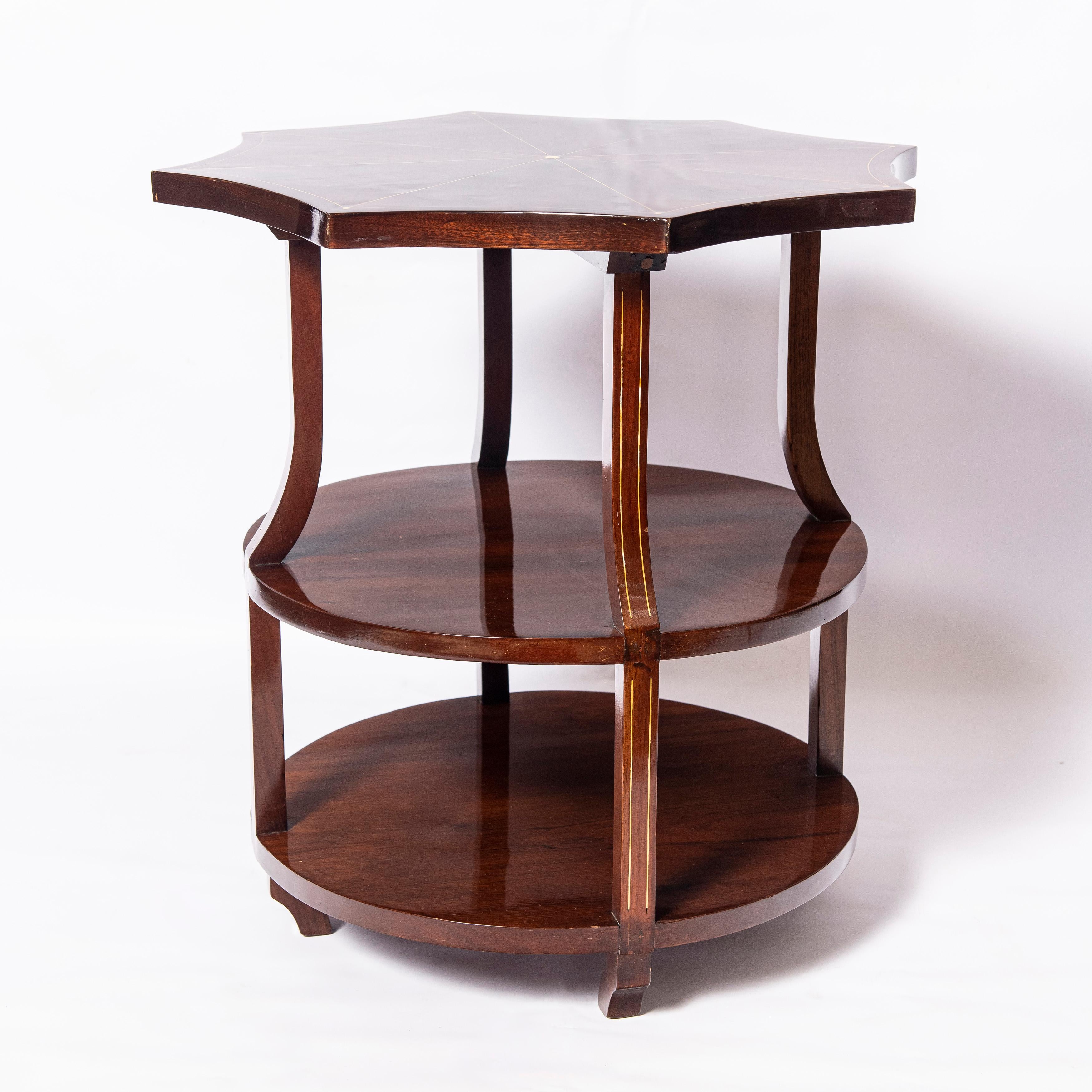 Wood and marquetry side table. Art Deco period, France, circa 1930.
