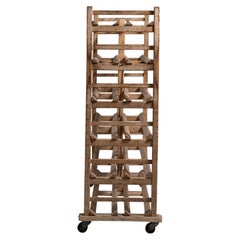 Wood and Metal Bakery Shelf on Wheels, French, 20th Century Design