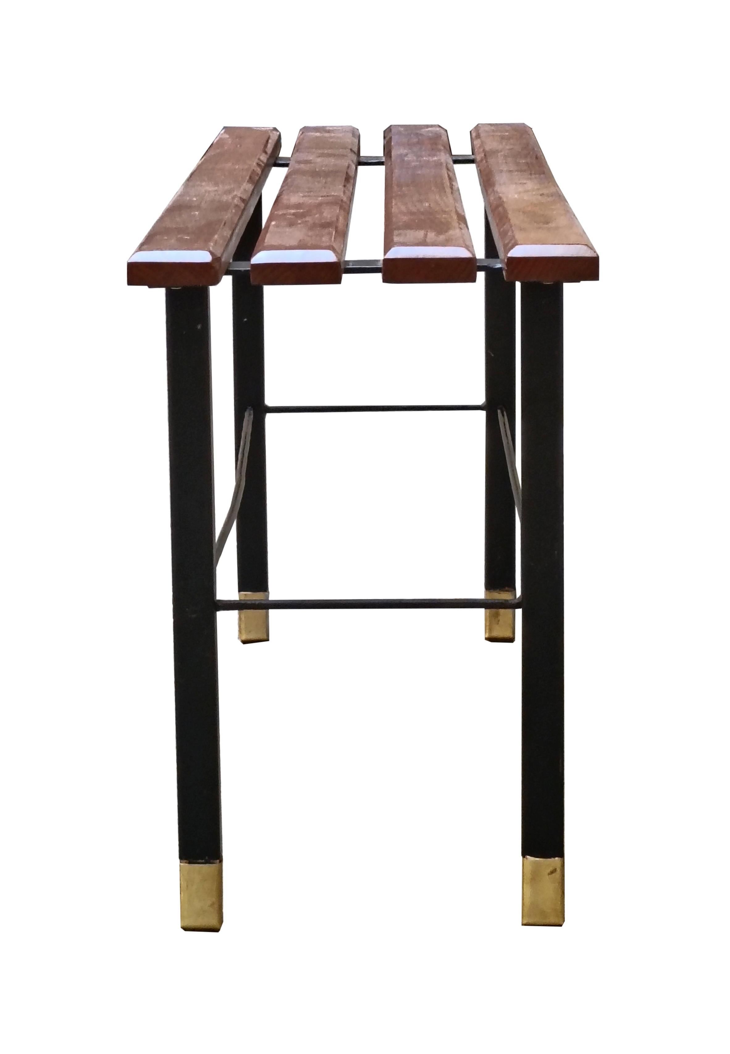 italien Banc en bois et métal, Italie, années 1960 en vente
