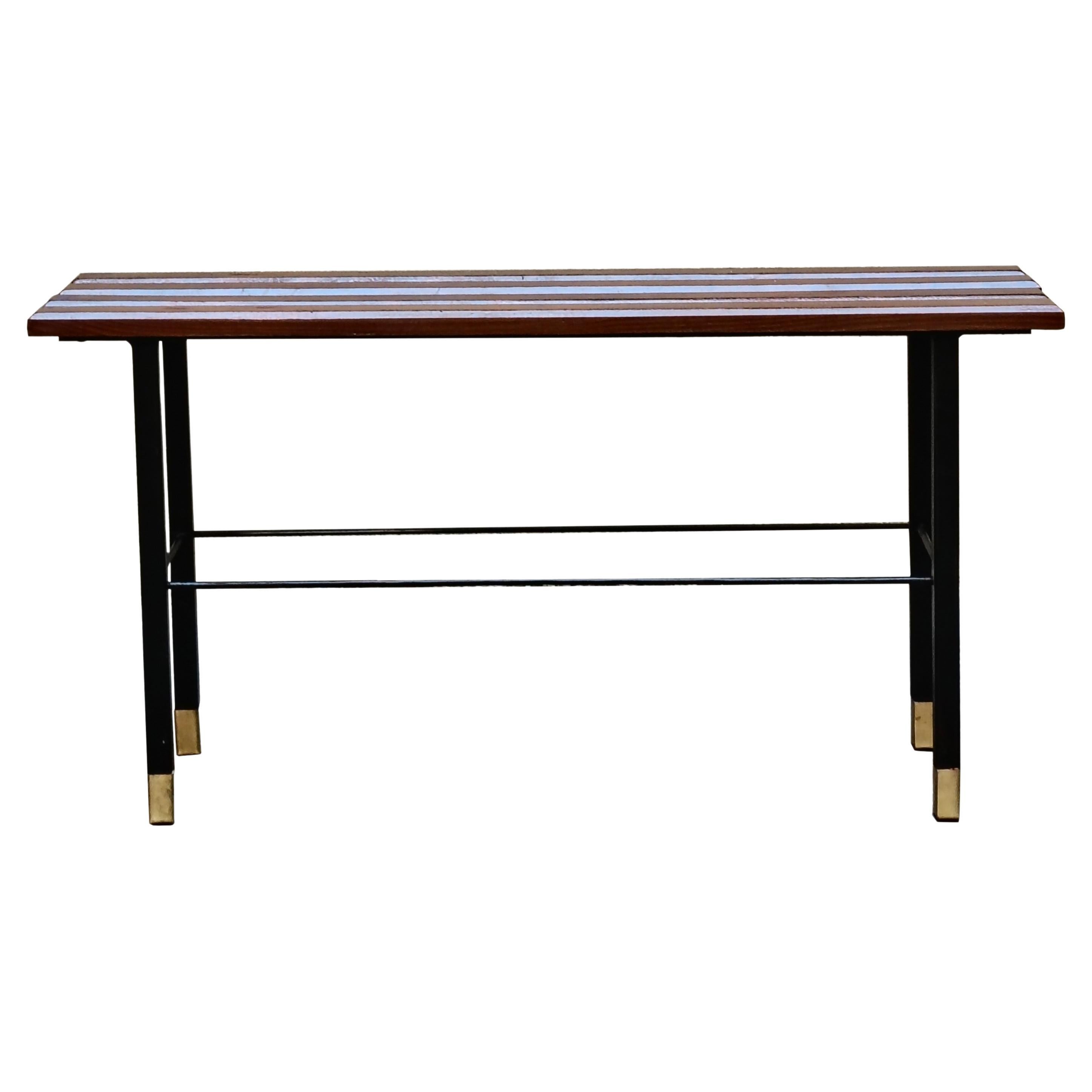 Wood and Metal Bench, Italy 1960s