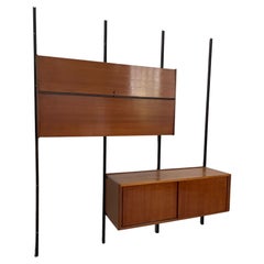 Vintage Wood and metal bookcase model E 22 by Osvaldo Borsani for Tecno, Italy, 1960s