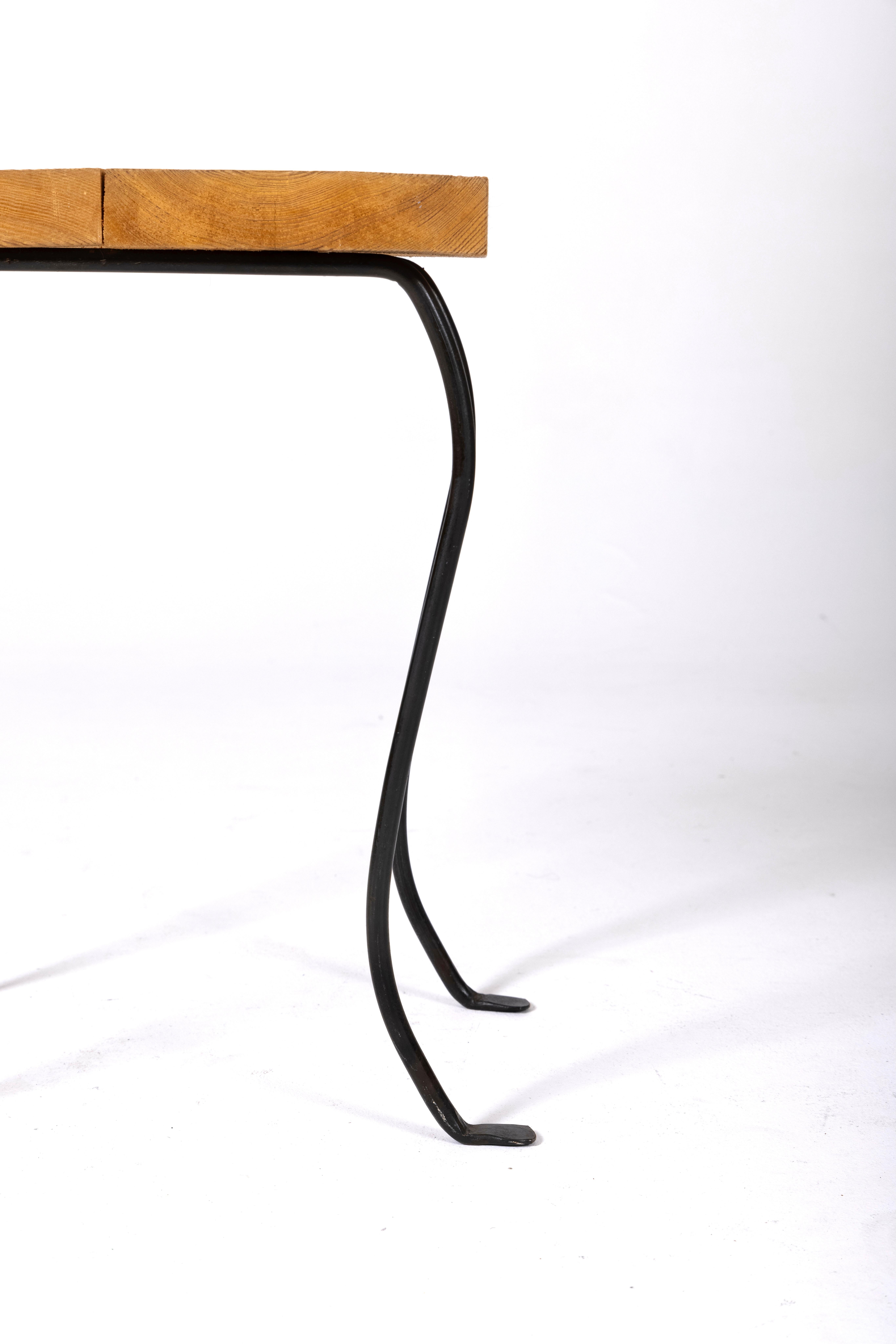 Wood and metal chair by Patrice Gruffaz For Sale 6