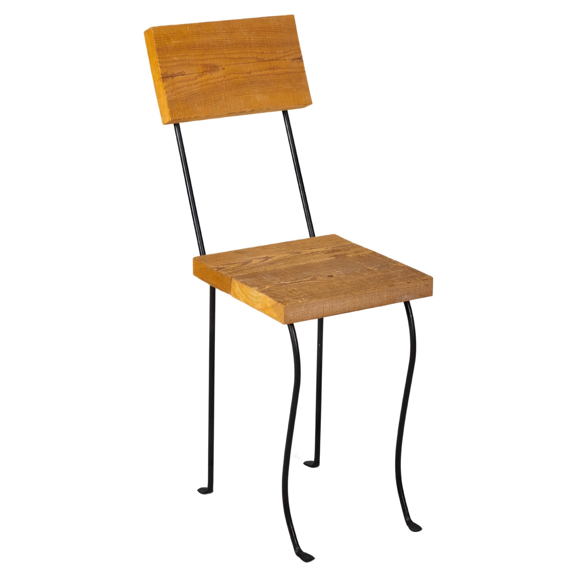 Wood and metal chair by Patrice Gruffaz For Sale