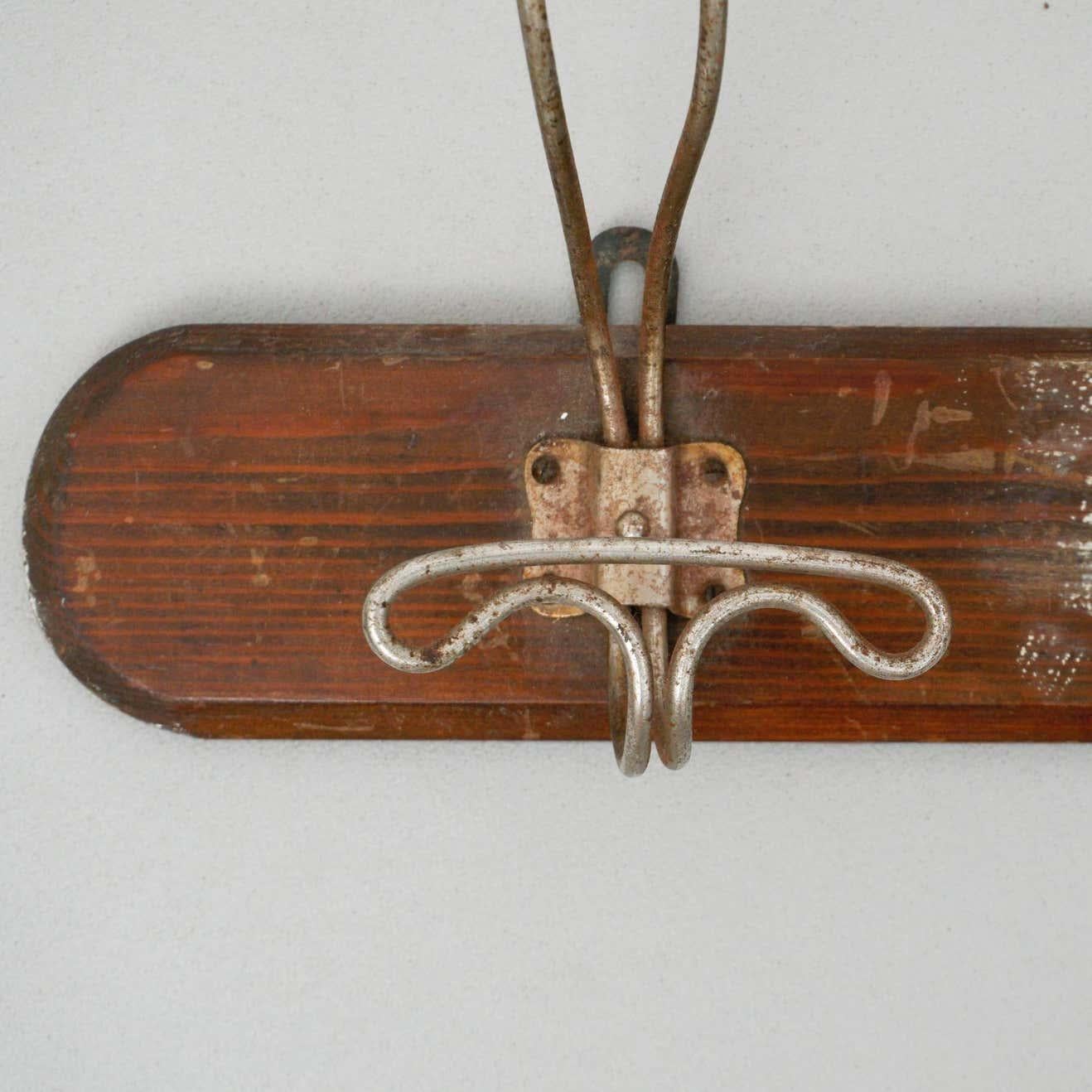 Mid-20th Century Wood and Metal Coat Rack, circa 1930 For Sale