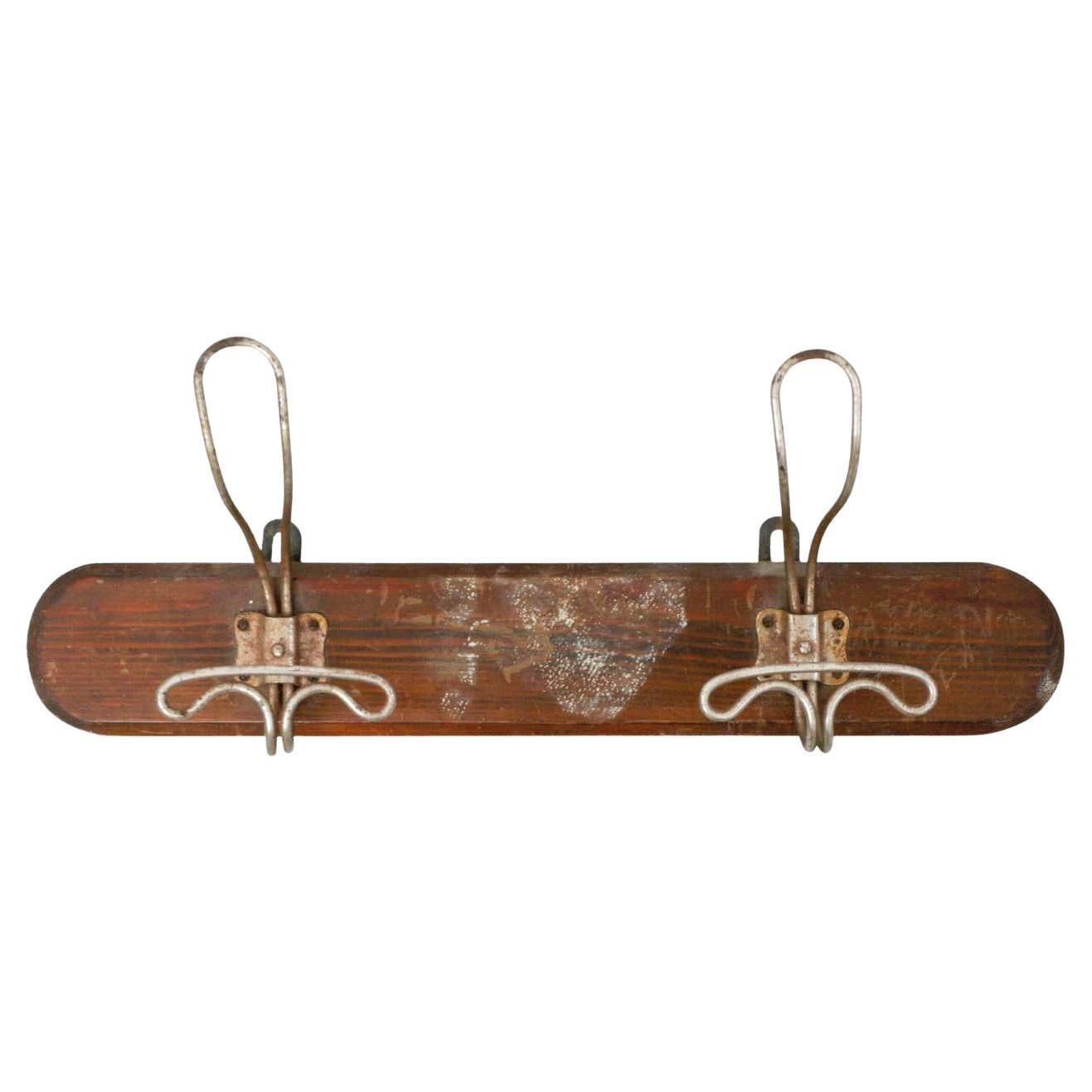 Wood and Metal Coat Rack, circa 1930