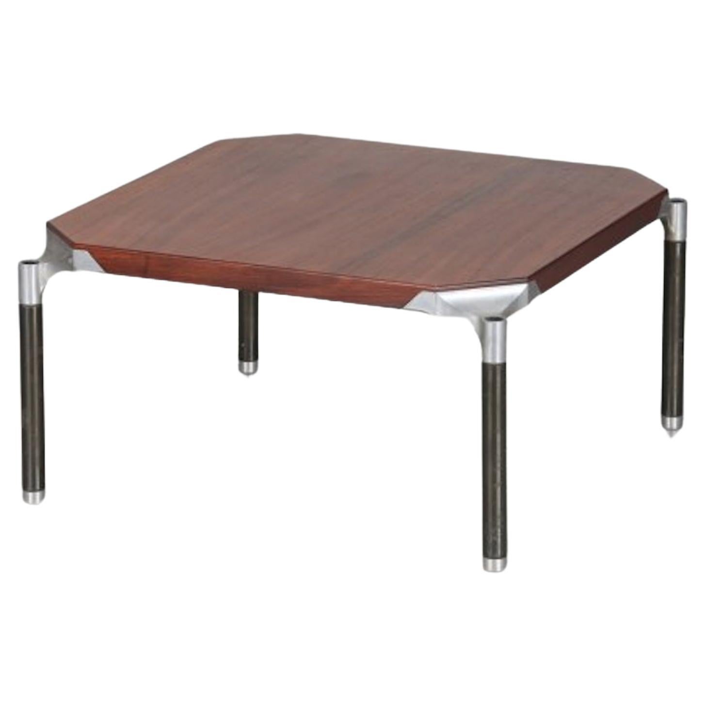 Wood and metal coffee table by Ico Parisi for MIM, Rome, (Two Available) For Sale