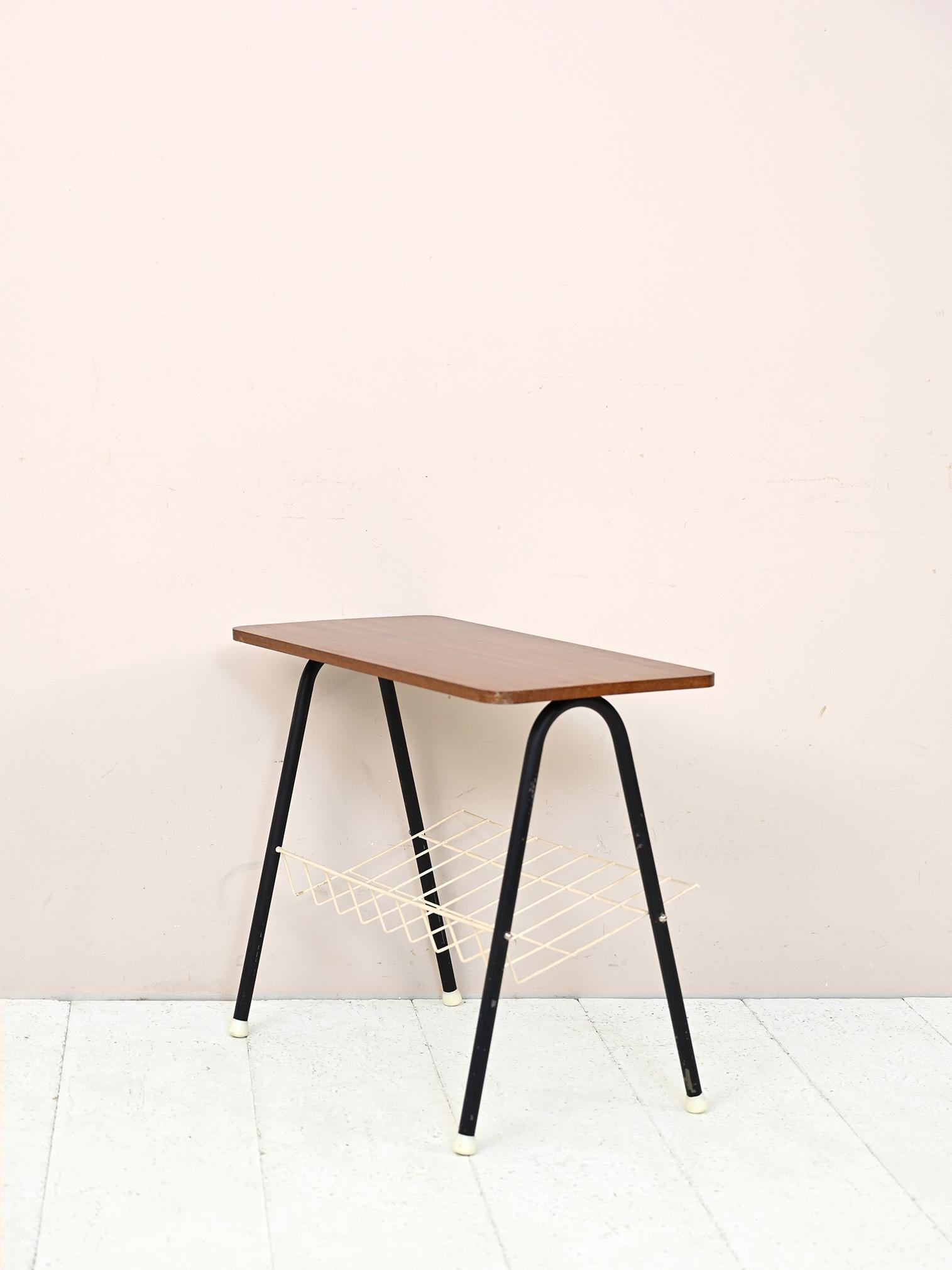 Scandinavian Wood and metal coffee table For Sale