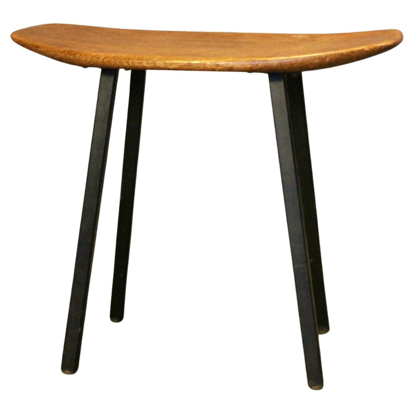 Wood and metal stool
