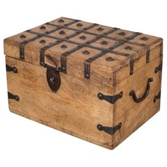 Wood and Metal Studded Box, circa 1940-1950