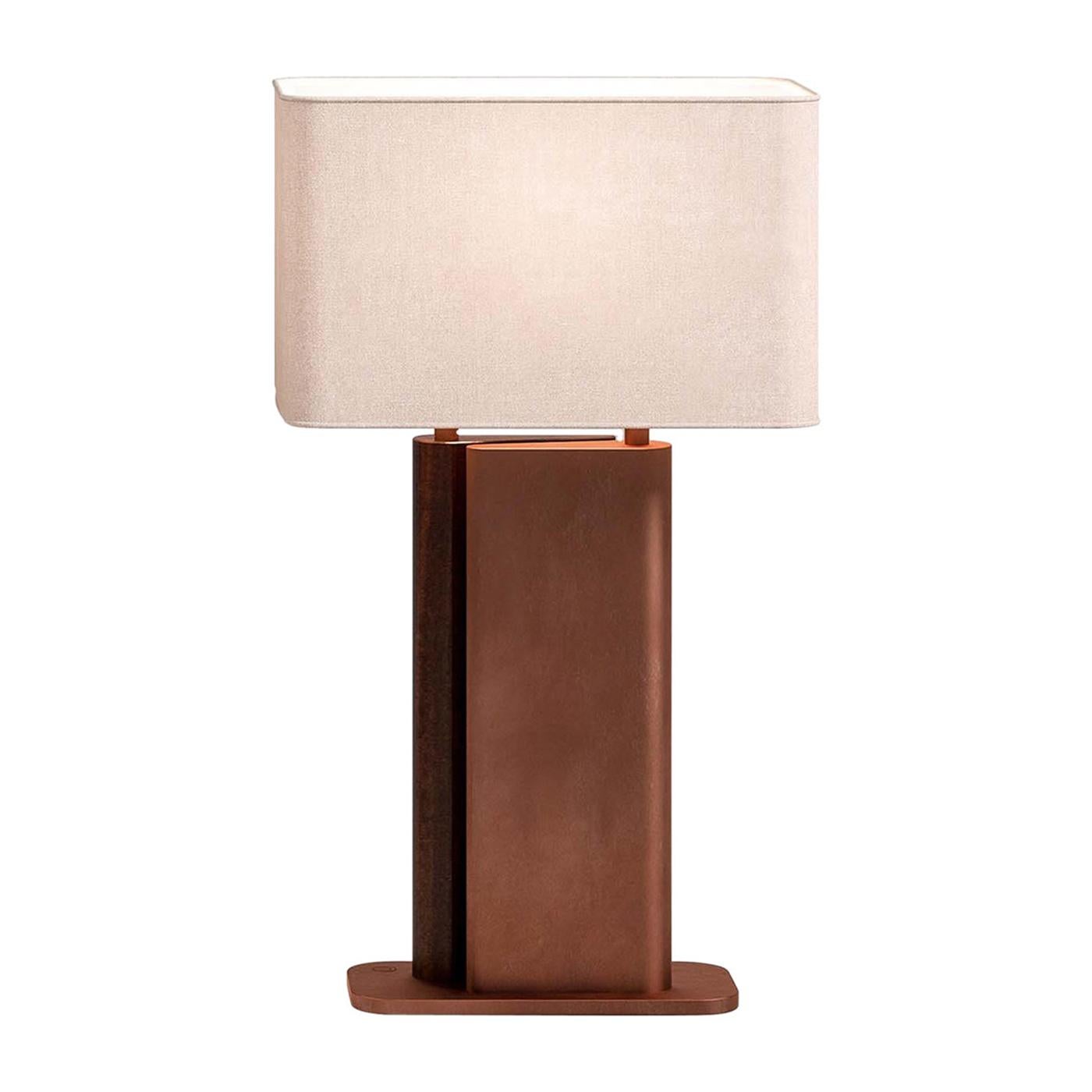 Wood and Metal Table Lamp For Sale
