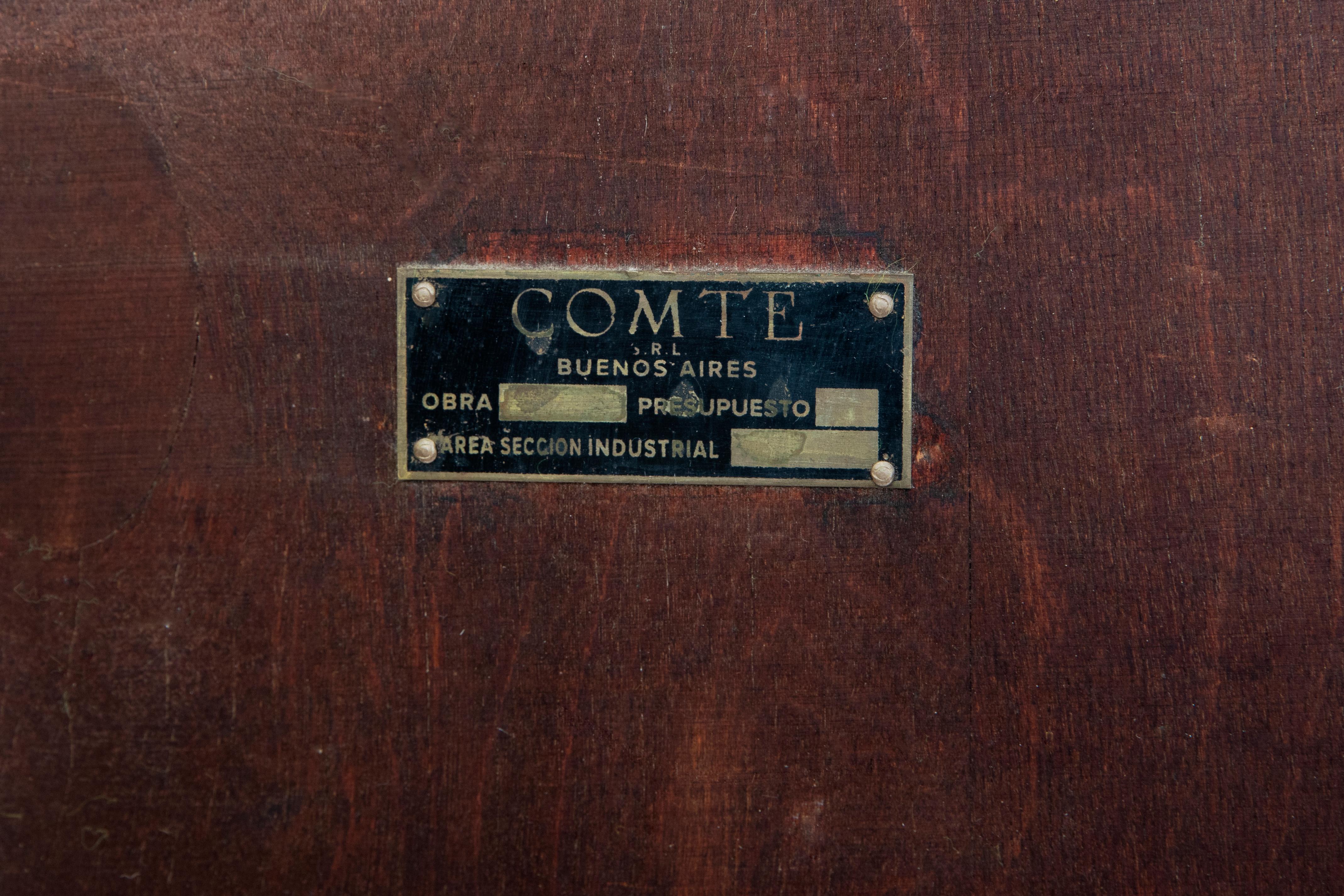 Wood and Parchment Low Table by Comte, Argentina, Buenos Aires, circa 1950 For Sale 1