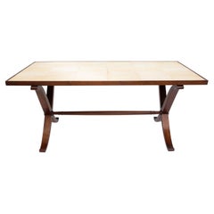 Wood and Parchment Low Table by Comte, Argentina, Buenos Aires, circa 1950
