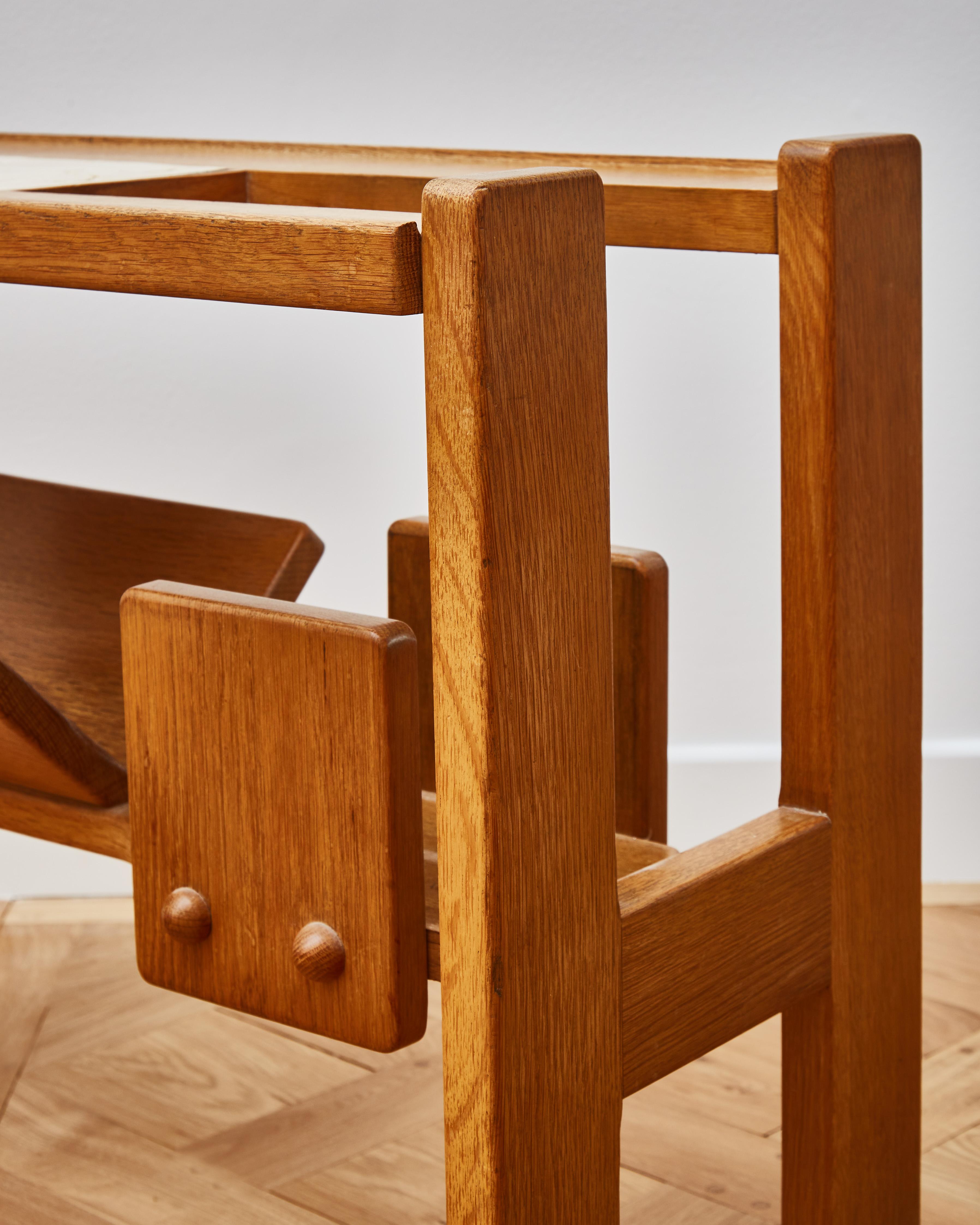 Français Table d'appoint en bois et plâtre de François Weiss