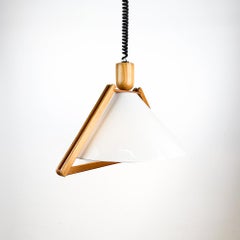 Plafonnier en bois et plexiglas, années 1970