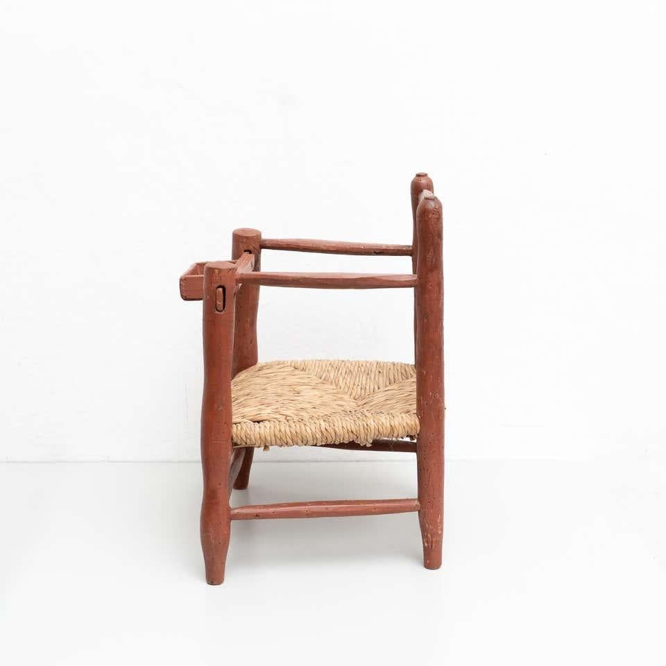 Wood and Rattan Children Chairs, circa 1960 For Sale 1